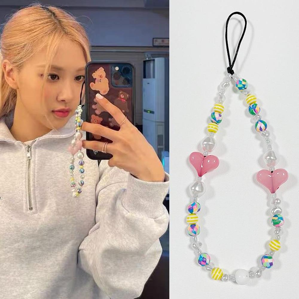 스트링팅 제니 리사 로제 프리지아 아이폰 비즈스트랩  stringting  핸드폰줄 핑거스트랩