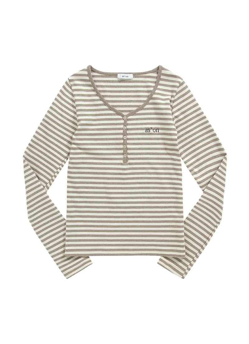 ELLEN STRIPE TEE / BEIGE