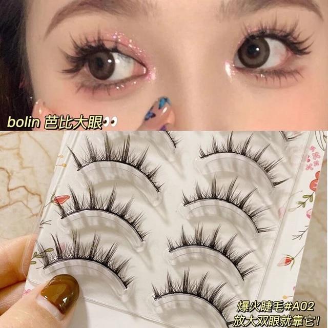 새로운 5 쌍 자연 긴 속눈썹 Cos 일본 속눈썹 수제 두꺼운 컬링 속눈썹 메이크업 도구, 가짜 속눈썹 자연스러운