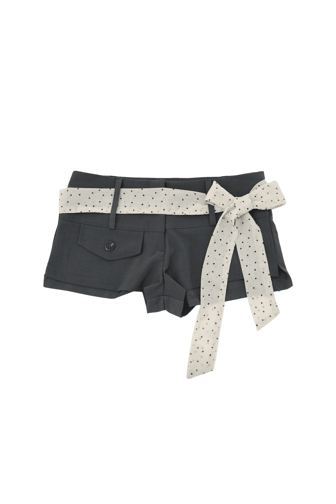[Pink orchid house] Dot belt shorts (3color) (Gray)