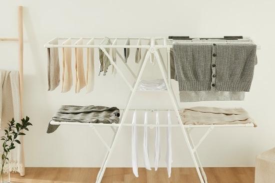 양날개 투웨이 메쉬건조망 빨래건조대 65cm살대