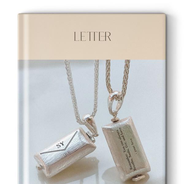 사각 편지, silver necklace