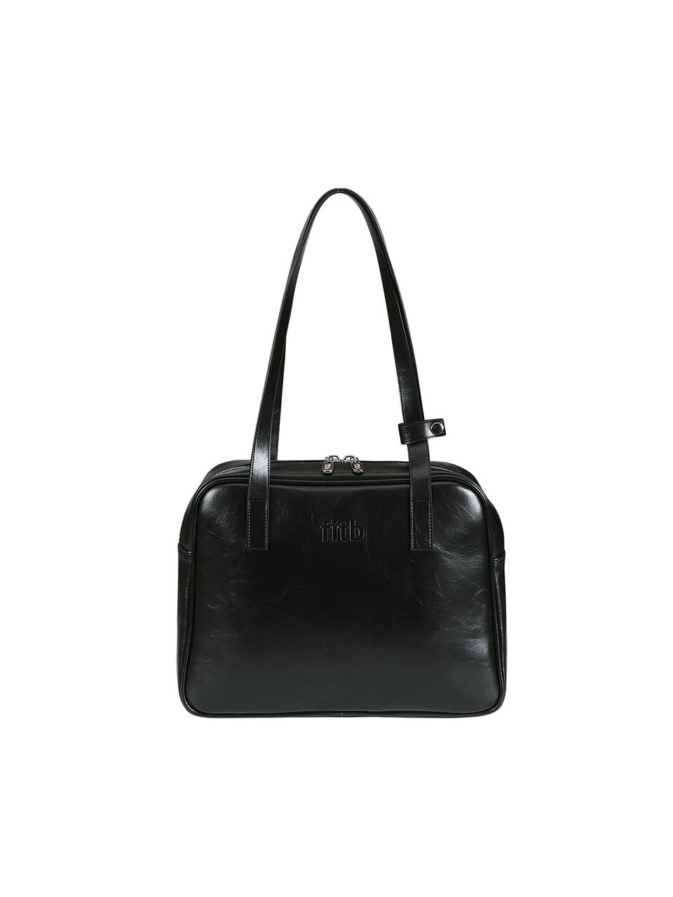 [Renewal] Trapezoid Middle Shoulder Bag (black)