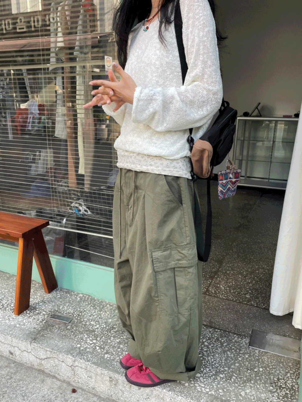 오운마인드 피오 코튼 카고팬츠 3color
