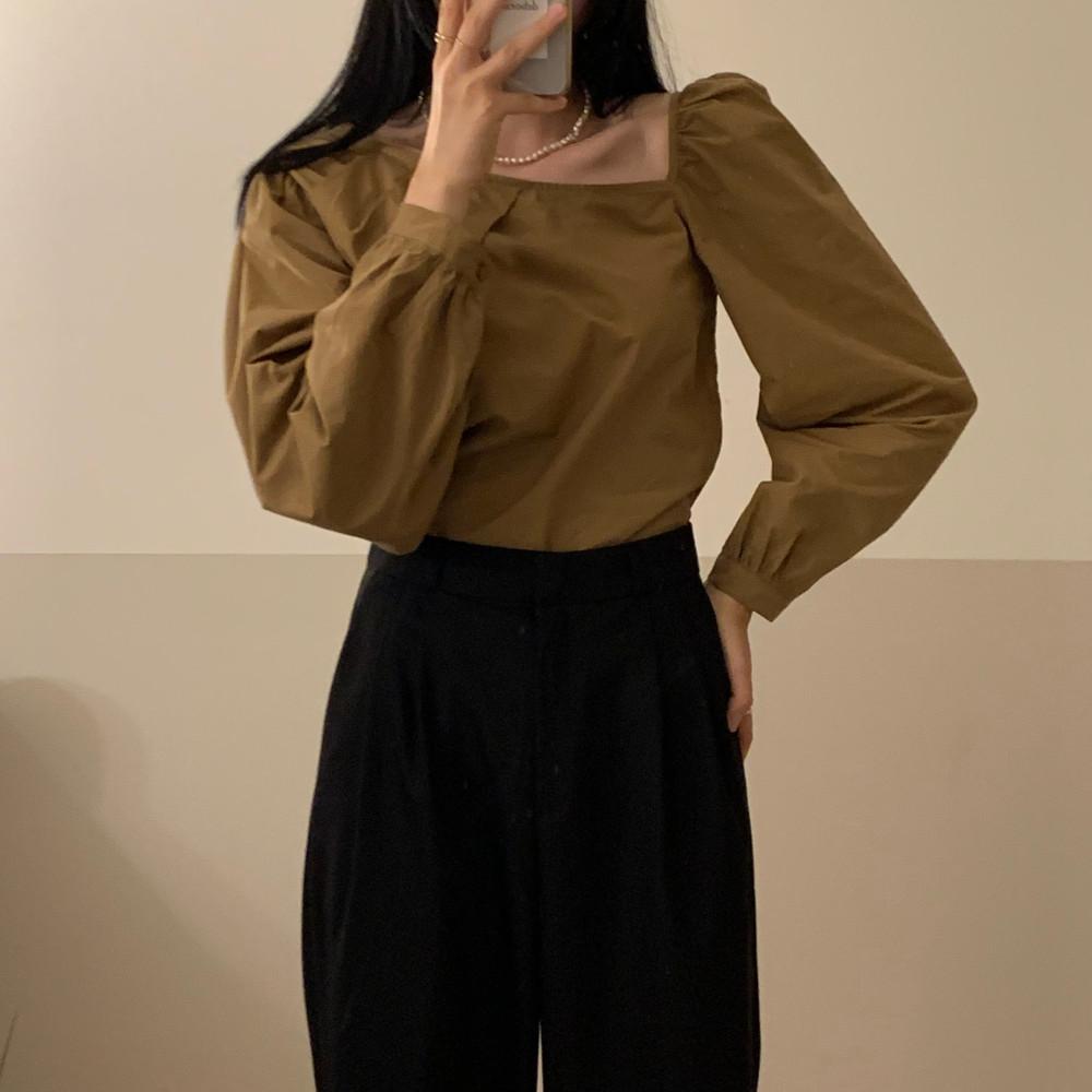 [9/11까지 신상할인🤍 / 쿠폰 중복 사용 불가] 르네 드레이프 블라우스 2color