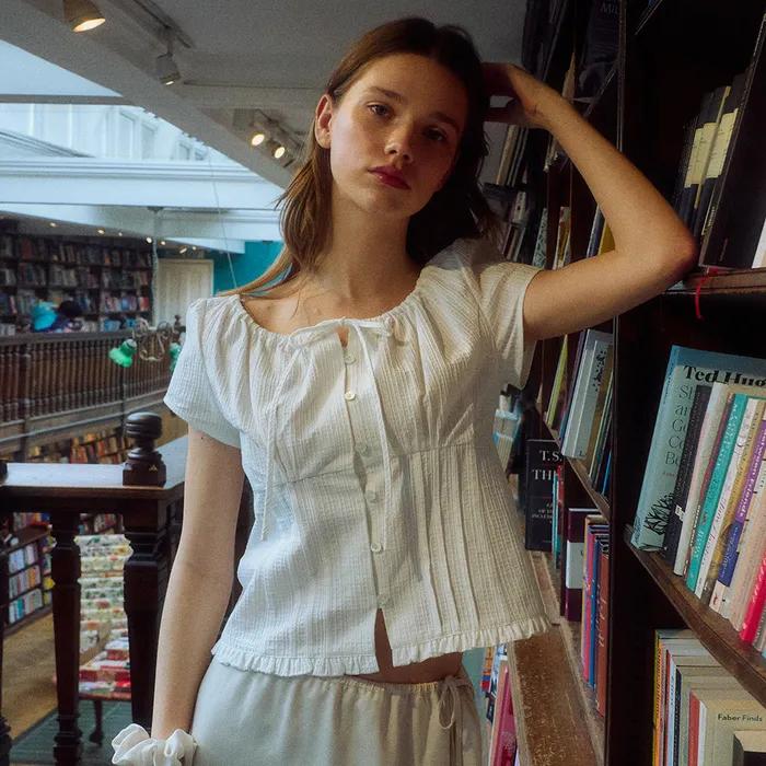 [향, 알로하 착용] [15th] LUCY COTTON BLOUSE_3COLOR