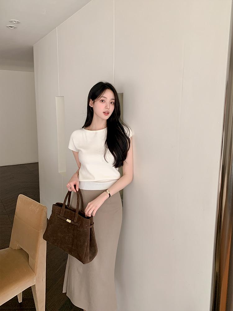 렌느 [얼리어텀/출근룩/데일리] 시앤 캡 소매 니트(6colors)