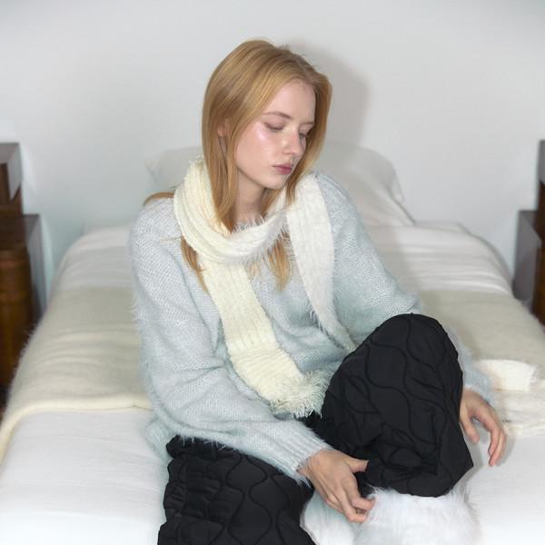 TASSEL MIX MUFFLER (IVORY)