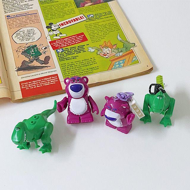 핑크 곰돌이 티라노사우루스 공룡 레고 키링 에어팟 버즈 차키 가방고리