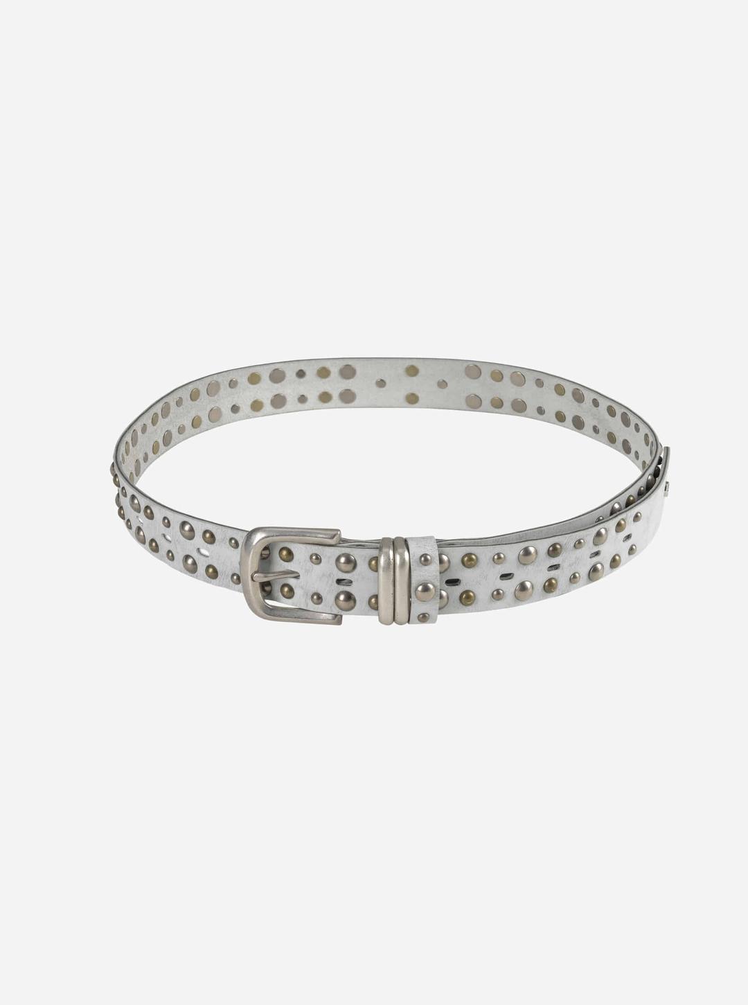 TATE CRACK DOUBLE STUD BELT WHITE