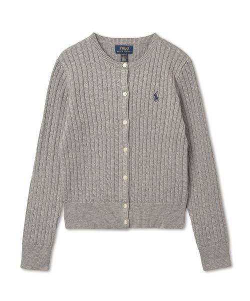 폴로 랄프 로렌 칠드런(POLO RALPH LAUREN CHILDREN)  여아 8-18세 미니케이블 코튼 카디건-앤도버 헤더 - 사이즈 & 후기 | 무신사