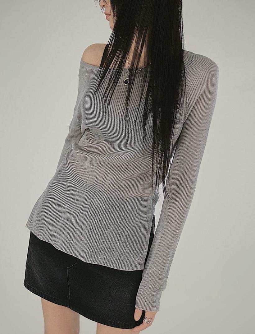 LIP NECK SUMMER LOOSE FIT SEE-THROUGH HALF KNIT  립넥 썸머 루즈핏 시스루 하프니트 (3COLORS)