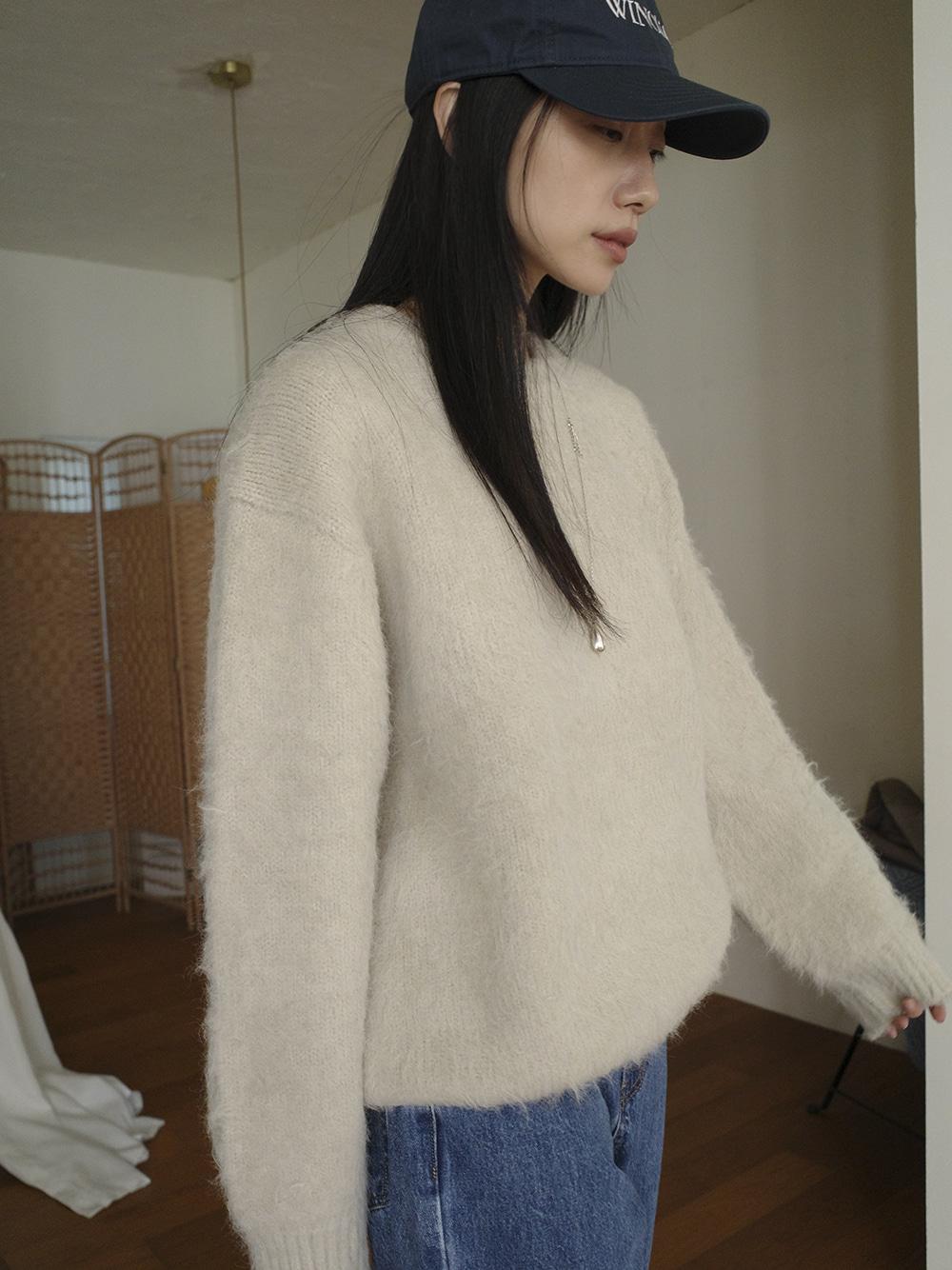 Brushed knit pullover