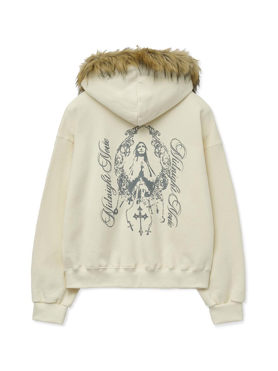 hair hood zip up [ivory]