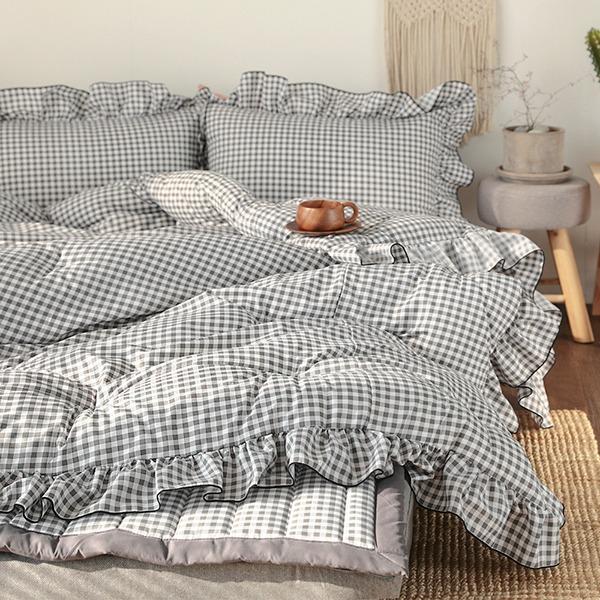 먼지없는 체크데이 프릴 사계절 차렵이불