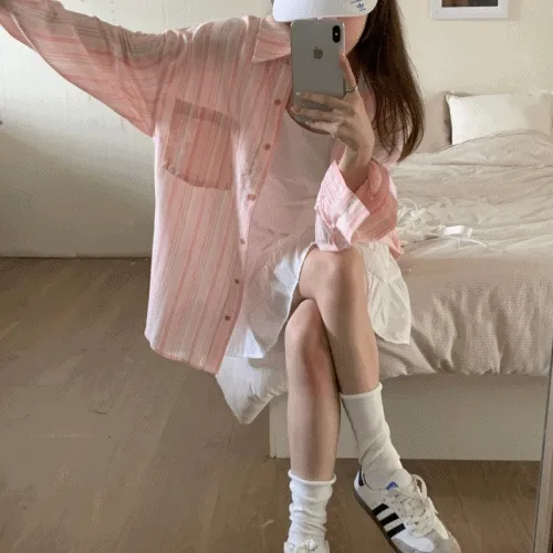 [면/린넨] 여름용 여유핏 캔디 셔츠