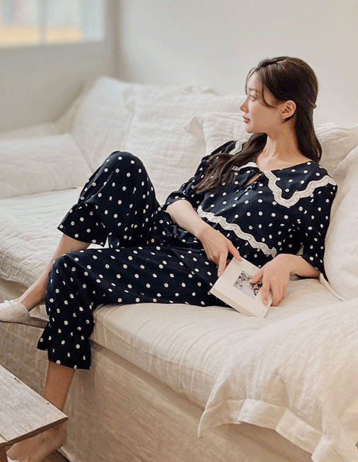 도트엘르 7부소매 여성잠옷 2styles