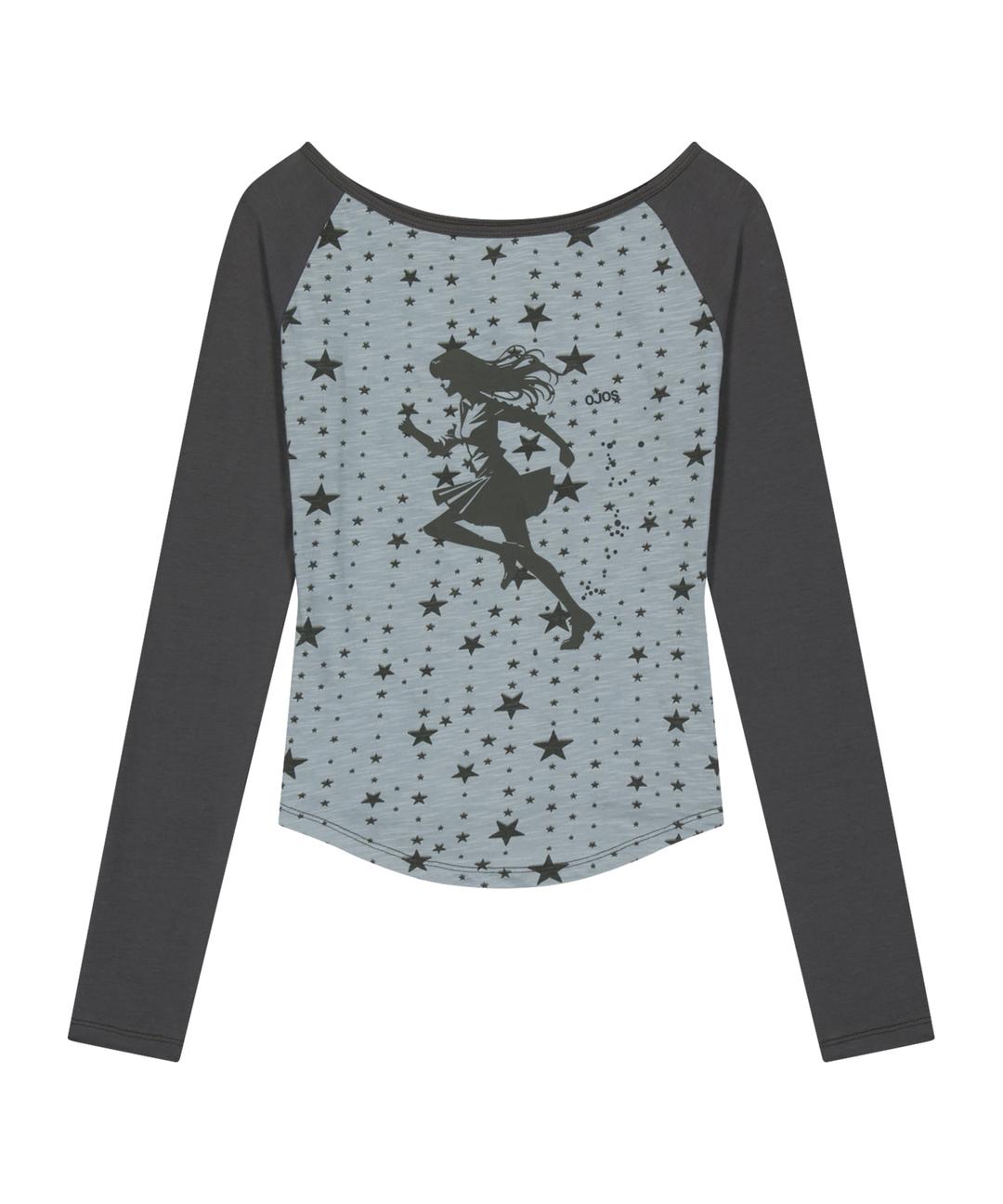 Star Reglan Long Sleeve / Mint Grey
