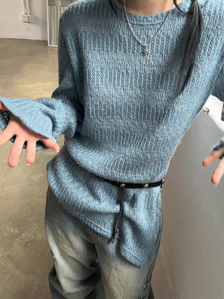 grid unbal knit