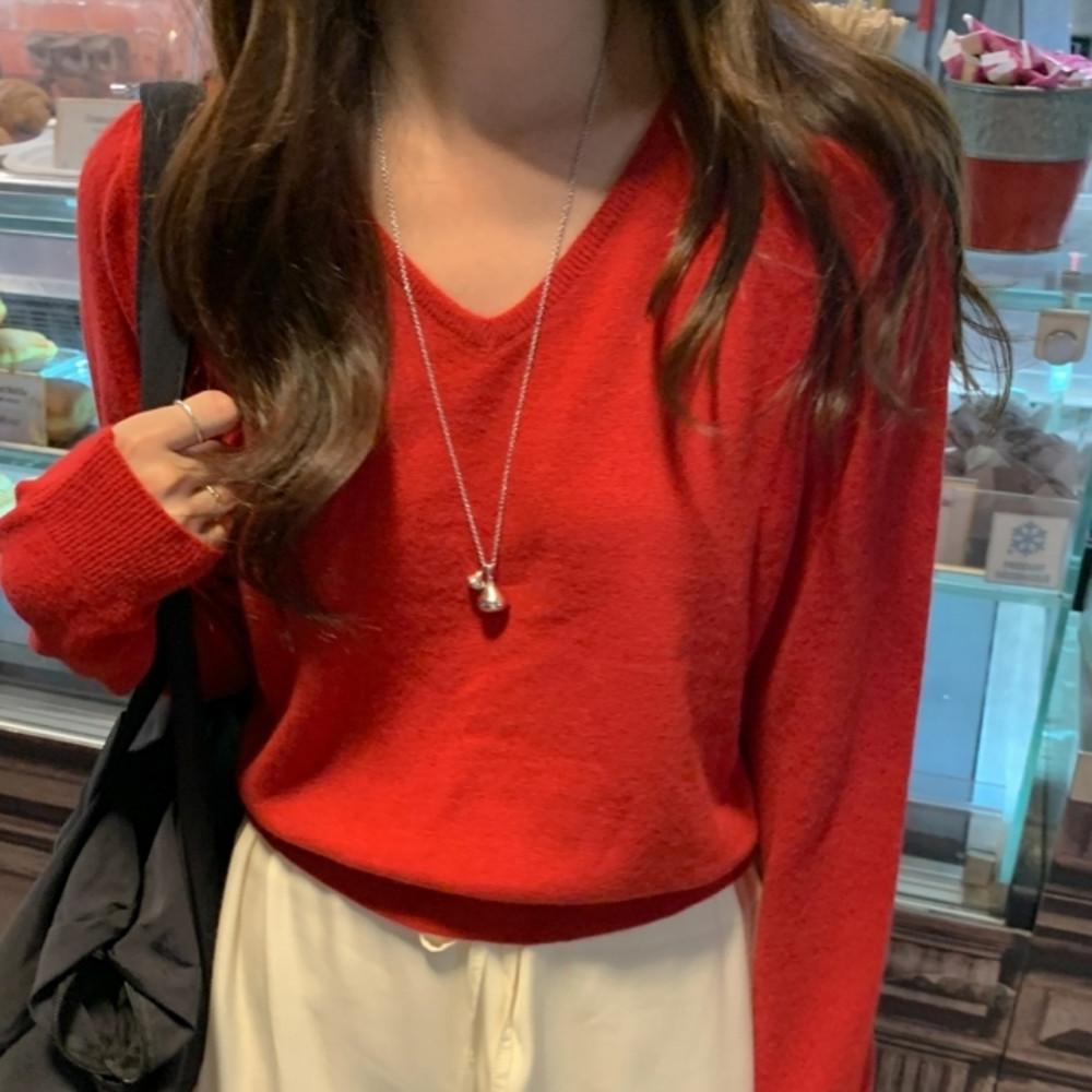 [레드당일] 레드 가을 브이넥 캐시미어 니트 (2c)