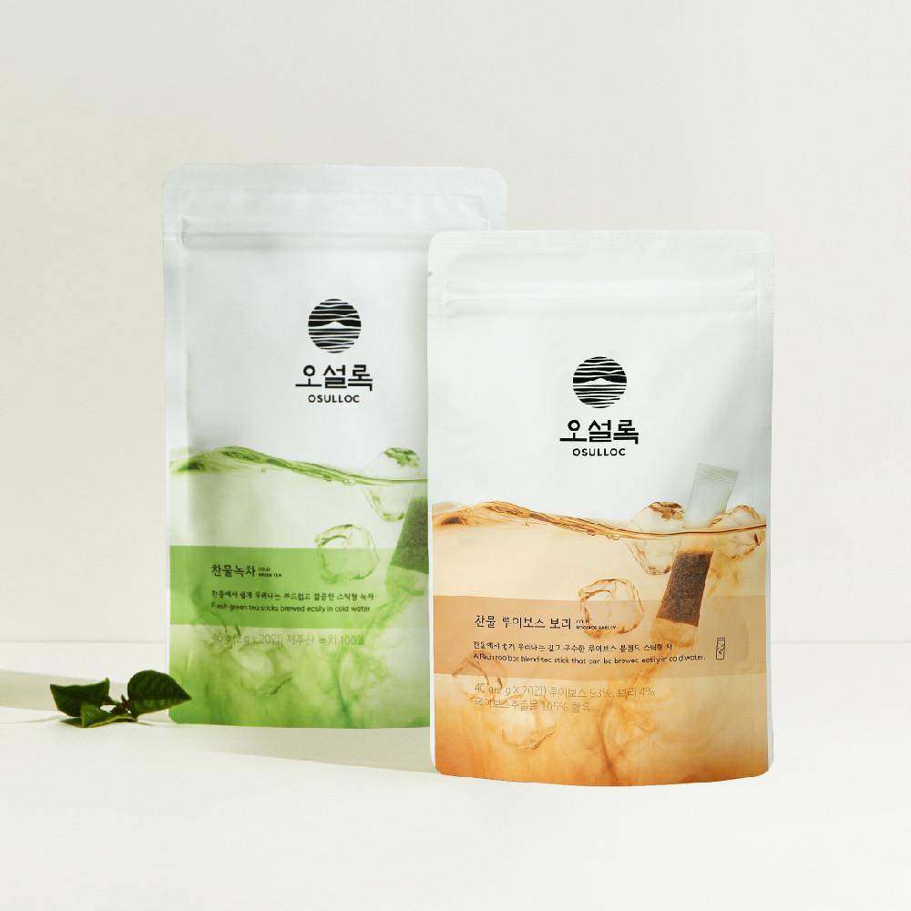 [본사직영]오설록 찬물녹차 1팩+찬물루이보스 1팩(총40입)
