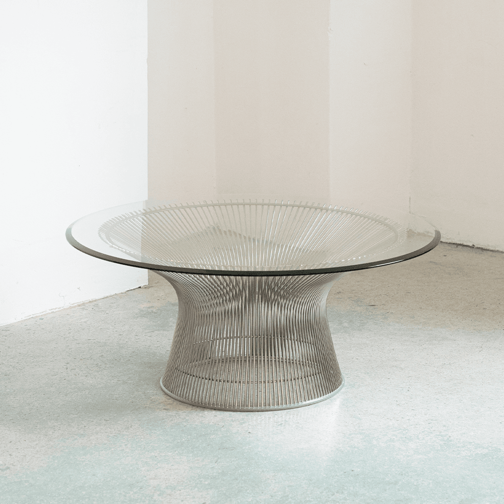 Platner Coffee Table (Original Glass) by Warren Platner