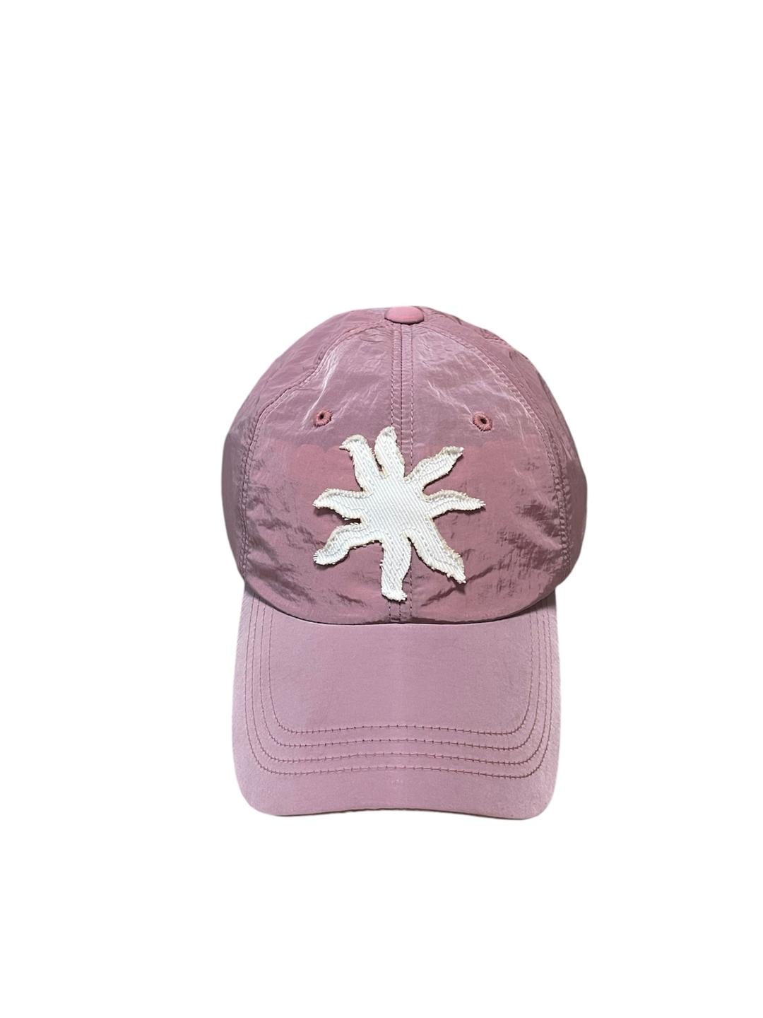 ✶ Ugly sun logo patch nylon ball cap / Glossy Smokey Pink