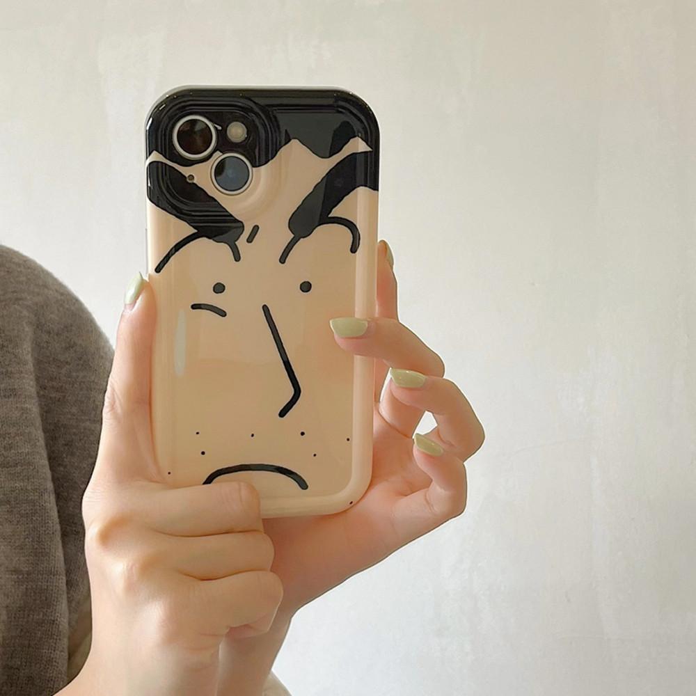아곰케이스 짱구는못말려 신영만 얼굴 아이폰 14 케이스