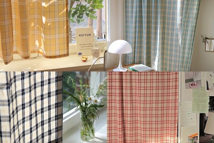 [주문제작]노팅힐 체크 가리개 커튼