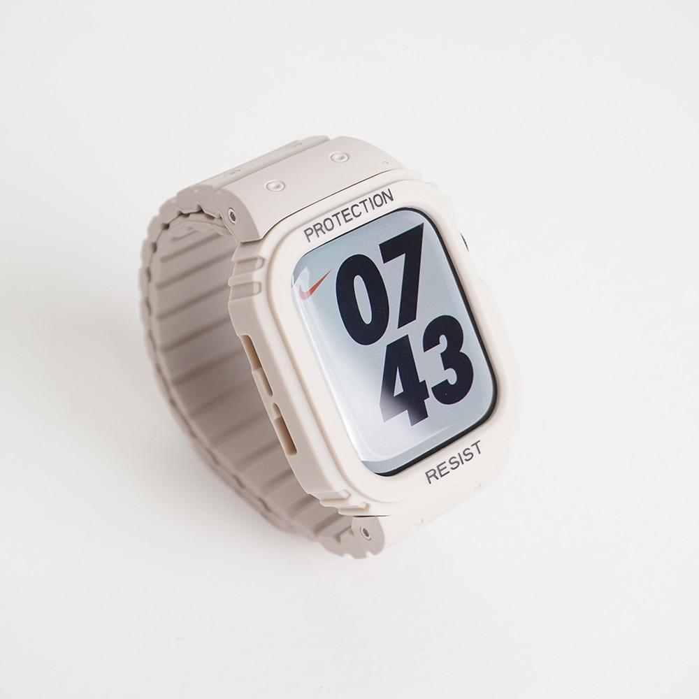 실톤 애플워치 스트랩 9 8 7 6 SE 호환 일체형 지샥 카시오 마그네틱 TPU 밴드