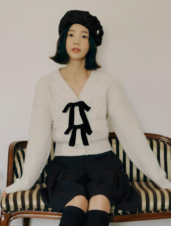 울 블렌드 벨벳 리본 가디건(MODCKC04M9)