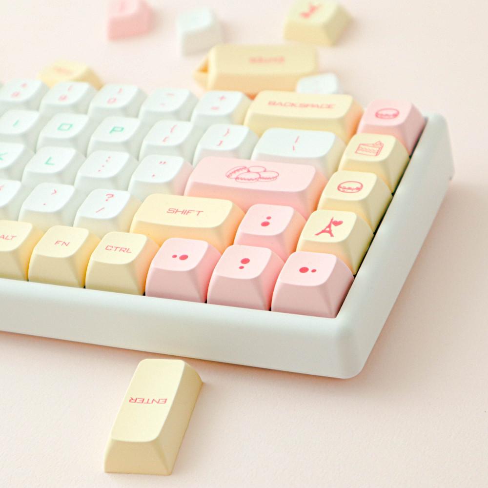 귀여운 마카롱 XDA PBT 키캡 핑크 깔끔한 한무무 키캡연구소