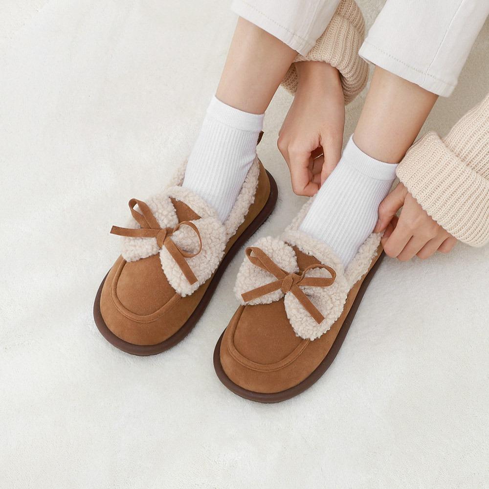🔥주문폭주🔥유연한 스웨이드 둥근코 뽀글이퍼 더블 리본로퍼(2.3cm/기모안감) 11370  ♡7차완판♡