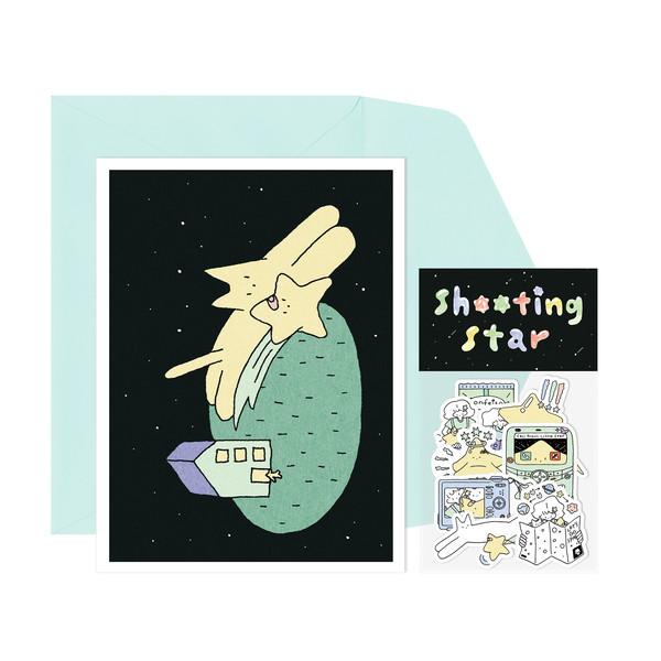 [5dock] Shooting star 엽서 & 조각 스티커 세트