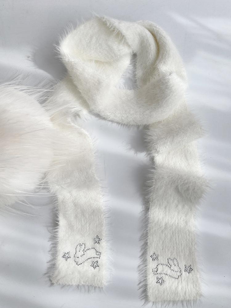 수심 White Bunny Muffler 화이트 버니 머플러 목도리 겨울 화이트