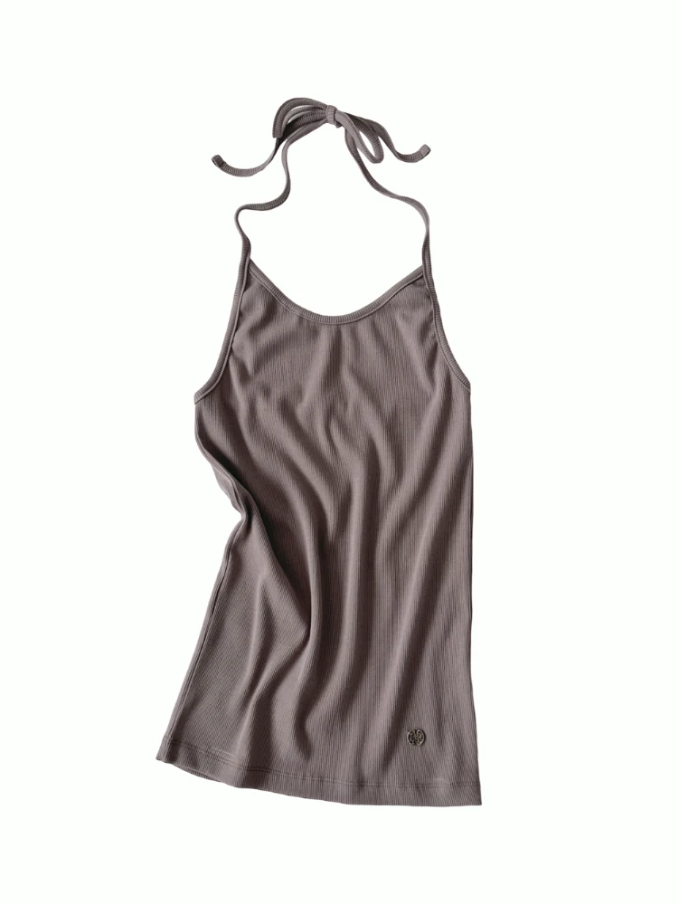 halter neck long sleeveless [4color]