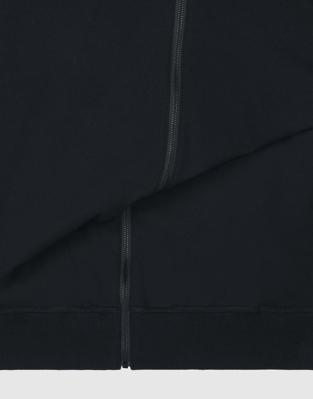 Folded Zip Up Hoodie (Black)