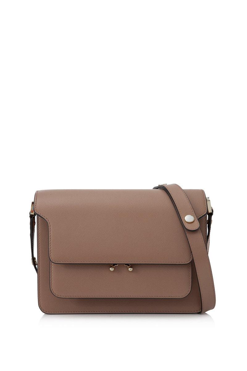 베이지 사피아노 트렁크 미듐 숄더백