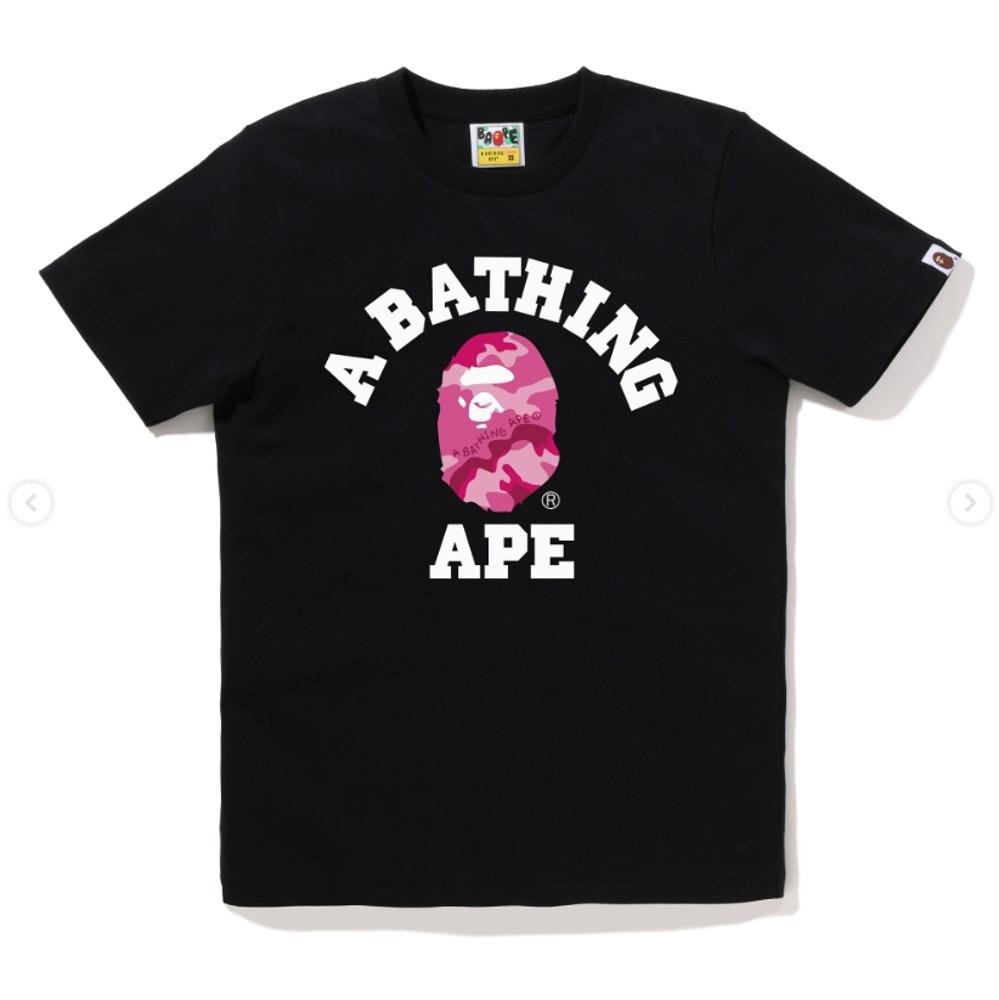 [베이프정품] 베이프 레이디스 우먼 우드랜드 카모 컬리지 티  BAPE WOODLAND CAMO COLLEGE TEE