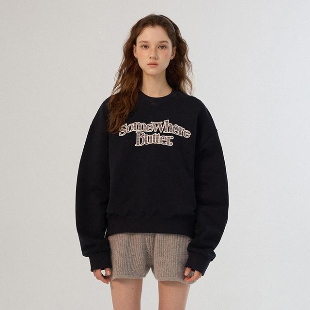 론론 RONRON HEART LAUREL OVER FIT T SHIRT CHARCOAL - 위시버킷