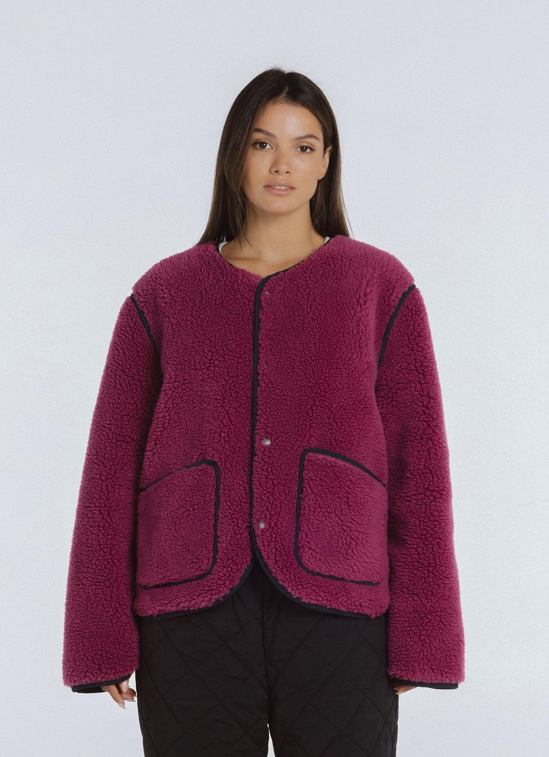 Fluff Fleece jacket (Unisex)_Wine