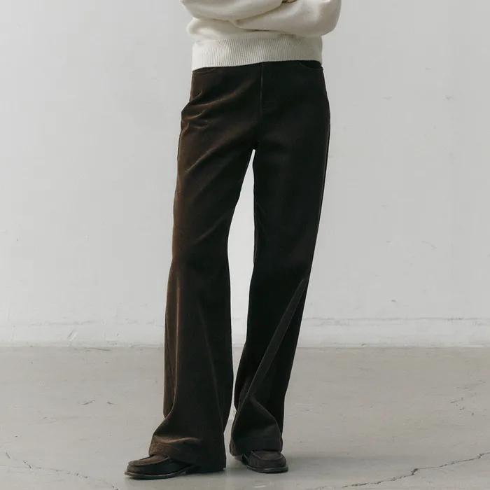 에센셜 와이드 코듀로이 팬츠 카키브라운