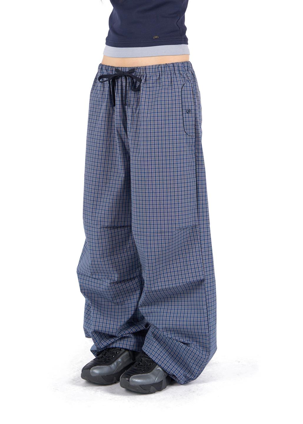 [reets] CHECK PARACHUTE PANTS