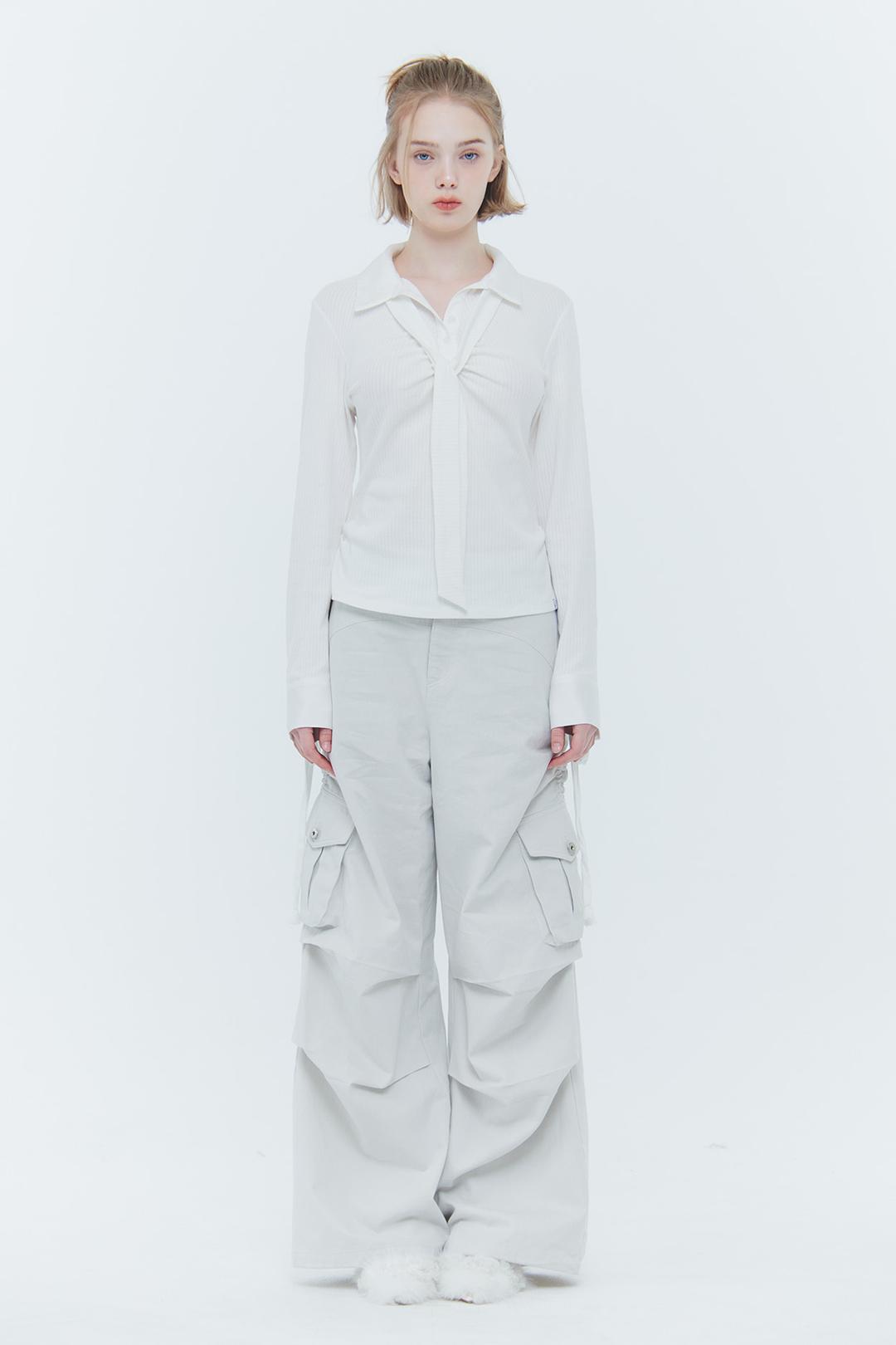 [3/10~] VIVIAN SCARF LOOSE TOP white