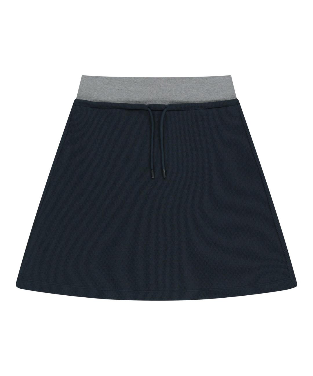 038 MINI WAFFLE A-LINE SKIRT NAVY