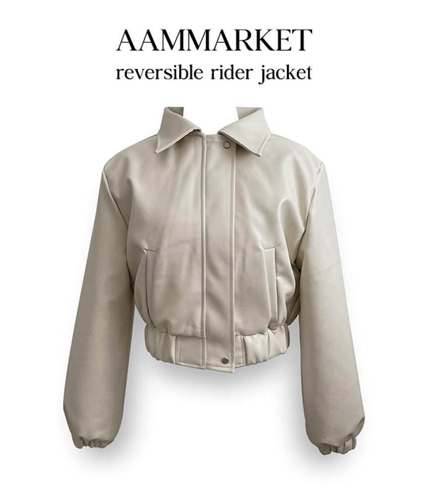 [양털안감/양면착용] 리버시블 크롭 여자 겨울 라이더자켓 양털자켓