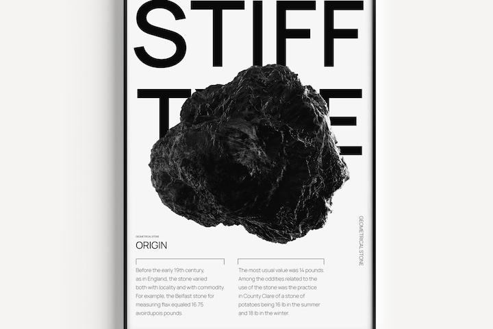 미드센츄리 모던 블랙앤화이트 바우하우스 인테리어포스터 - STIFF Type