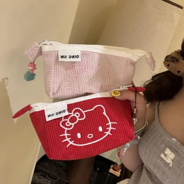 헬로키티 핑크 골덴 캐릭터 필통 화장품 파우치 가방