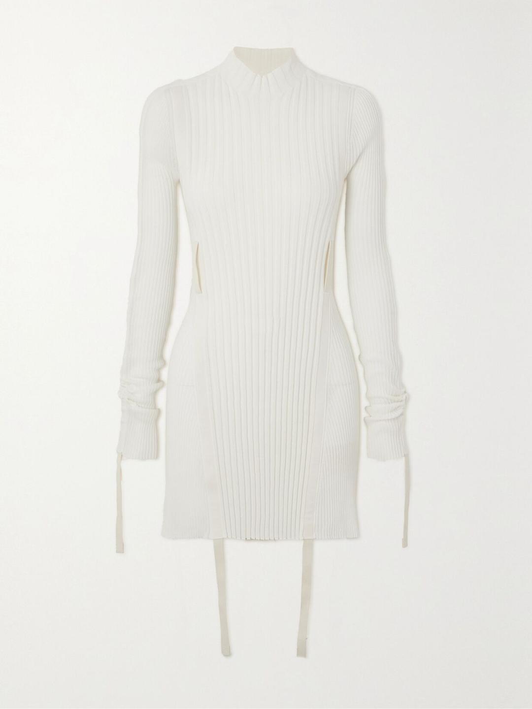 가더드 유틸리티 립드 코튼 블렌드 미니 드레스