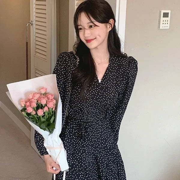 벨라 도트 랩 원피스 (2color)